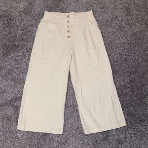 NWOT Amance Apparel Cream Linen Pants M